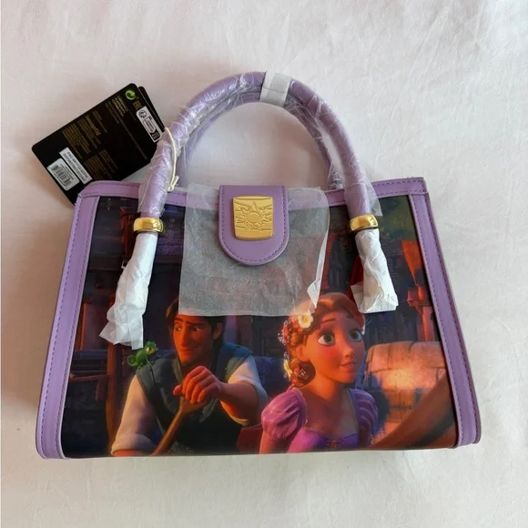 NWT (Rare) Double-Sided Disney Loungefly Rapunzel Purse w/ Shoulder Strap - Picture 2 of 9